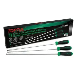 Набор отверток длинных 3ед. TOPTUL (PH1x250, PH2x250, SL5,5x400) GAAE0305 №1