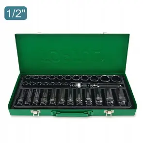 Набор торцевых головок ударных TOPTUL 1/2" 8-32мм 32ед. короткие+длинные GDAD3201 №1