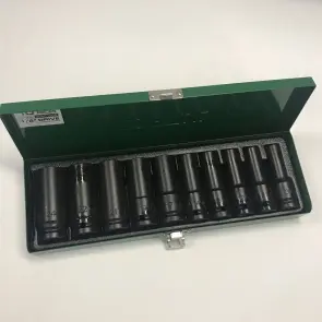 Набір довгих торцевих головок ударних TOPTUL 1/2" 10-24мм 10 од. GDAD1002 №2
