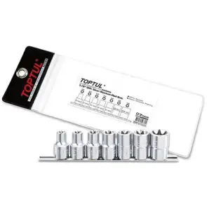 Набір головок TORX на планці TOPTUL 1/2" E10-E24 7ед. GAAG0704 №1