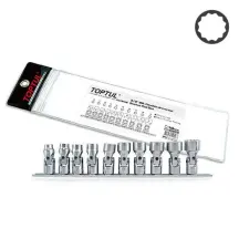 Набор головок с карданом на планке 12-гр. 3/8" 10ед. 10-19мм TOPTUL GAAG1004
