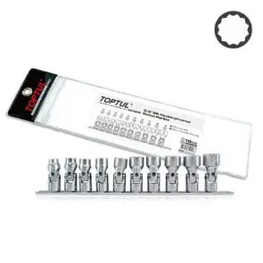 Набор головок с карданом на планке 12-гр. 3/8" 10ед. 10-19мм TOPTUL GAAG1004 №1