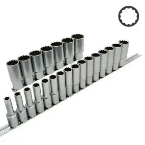 Набор головок торцевых на планке (длинные) 12-гр. 1/2" 23ед. TOPTUL GAAQ1623U-12 №1