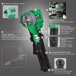 Гайковерт для шиномонтажа пневматический TOPTUL 1/2" 407N/m 6500об/мин KAAS1630 №2