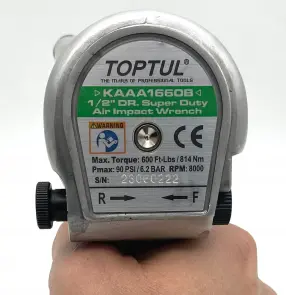 Гайковерт для автосервісу пневматичний 1/2" 814N/m 8000об/хв TOPTUL KAAA1660B №8