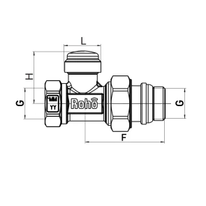 Кран радіаторний Roho R5260-050 - 1/2" прямий (RO0134) №3