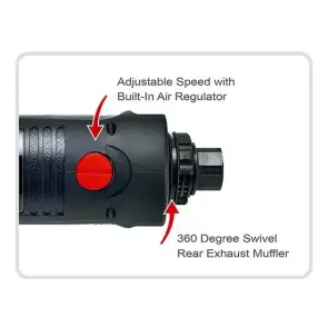 Пневмодрель реверсивная 3/8" (4000об/мин; самозажимной патрон) TOPTUL KAQC1240 №2