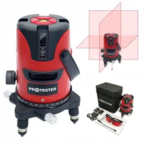 Лазерний рівень 5 ліній 1H/4V (червоний промінь) PROTESTER LL605R №1