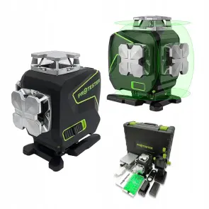 Професійний лазерний рівень PREMIUM, 4x360°(LCD, Bluetooth, ДК, зелений промінь) PROTESTER LL516G №1