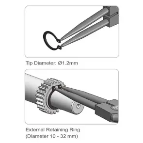 Круглогубці для зняття стопорних кілець Extra Long (розтискання прямі) TOPTUL DCBJ1381 №3