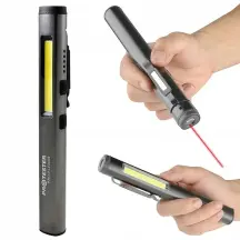 Фонарик светодиодный алюминиевый (COB+LED) с УФ, лазером и магнитом Pen Light PROTESTER PRO-FL0305S