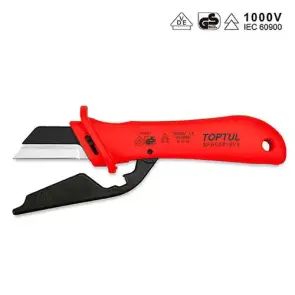 Ніж для зняття ізоляції з п'ятою TOPTUL 1000V VDE SFAC5018V4 №1