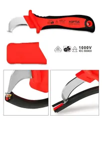 Ніж кабельний вигнутий TOPTUL 1000V VDE SFAB5020V4 №2