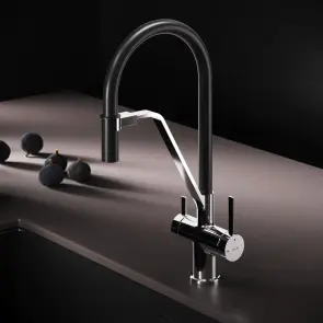 Смеситель для кухни Am.Pm Func F8F07802 (хром/черный, с гибким изливои и подключением питьевой воды) №10