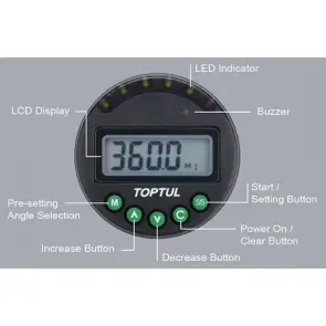 Шкала доворотная электронная с магнитным креплением 1°~360° TOPTUL DTD-360A №3
