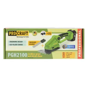 Підрізувач трави та кущоріз акумуляторний Procraft PGH2100 (1 акб) №12