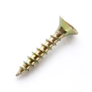 Саморез универсальный 4,0*25 с потайной головкой цинк жёлтый (пач 200шт) APRO №2