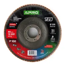 Круг лепестково-торцевой керамический Р100 конус 125х22.2мм (Т29) (КЛТ) APRO PRO