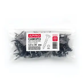 Саморіз для гіпсокартону 3,9*60 до дерева фосфатований (пач 100шт) APRO №5