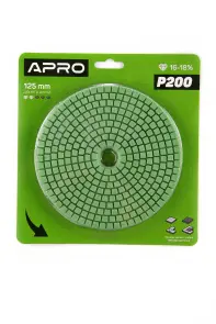 Круг алмазный шлифовальный на липучке 125мм Р150 APRO №1