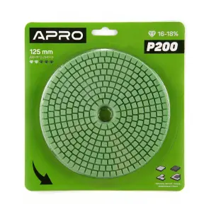 Круг алмазный шлифовальный на липучке 125мм Р200 APRO №2