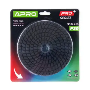 Коло алмазне шліфувальне на липучці 125мм Р30 APRO PRO №1