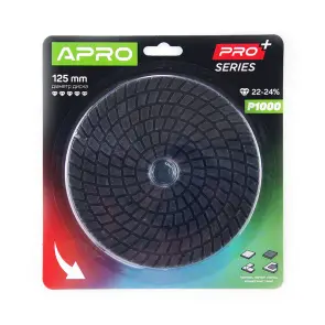 Круг алмазный шлифовальный на липучке 125мм Р1000 APRO PRO №2