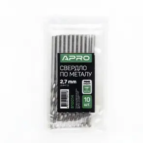Сверло по металлу HSS (P6M5) Ø2.7мм (пачка, кратноØ10.шт) APRO №4