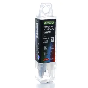 Сверло по металлу HSS/M2 (6542) Ø1.5мм (тубус, кратно 10шт) PRO APRO №2