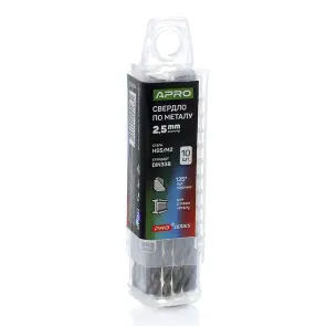 Сверло по металлу HSS/M2 (6542) Ø2.5мм (тубус, кратно 10шт) PRO APRO №2