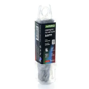 Сверло по металлу HSS/M2 (6542) Ø3.0мм (тубус, кратно 10шт) PRO APRO №2