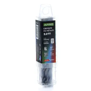 Свердло по металу HSS/M2 (6542) Ø3.2мм (тубус, кратно 10шт) PRO APRO №2