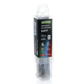 Сверло по металлу HSS/M2 (6542) Ø3.3мм (тубус, кратно 10шт) PRO APRO №2