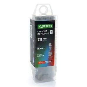 Сверло по металлу HSS/M2 (6542) Ø7.5мм (тубус, кратно 10шт) PRO APRO №2