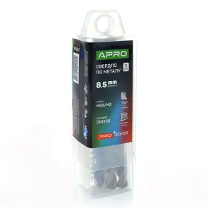 Сверло по металлу HSS/M2 (6542) Ø8.5мм (тубус, кратно 5шт) PRO APRO №2
