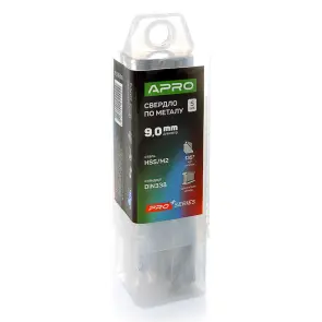 Сверло по металлу HSS/M2 (6542) Ø9.0мм (тубус, кратно 5шт) PRO APRO №2