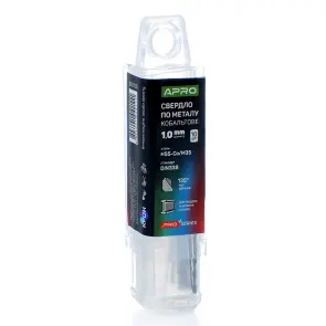 Сверло по металлу кобальтовое HSS-Co/M35 Ø1.0мм (тубус, кратно 10шт) PRO APRO №2