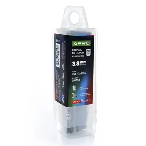 Сверло по металлу кобальтовое HSS-Co/M35 Ø3.8мм (тубус, кратно 10шт) PRO APRO №2