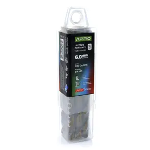 Сверло по металлу кобальтовое HSS-Co/M35 Ø6.0мм (тубус, кратно 10шт) PRO APRO №2