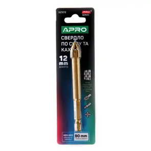 Свердло по склу і кахлю 4 грані HEX 12мм PRO APRO №4