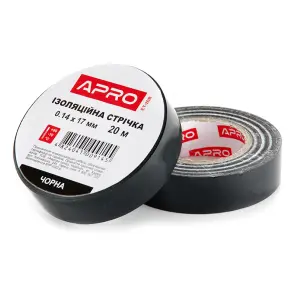 Изоляционная лента черная 0.14х17мм 25м (пачка, кратно 10шт) APRO №1