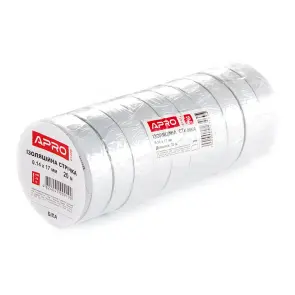 Ізоляційна стрiчка біла 0.14х17мм 20м (пачка, кратно 10шт) APRO №4