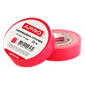 Изоляционная лента красная 0.14х17мм 20м (пачка, кратно 10шт) APRO №2