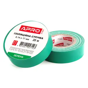 Изоляционная лента зеленая 0.14х17мм 20м (пачка, кратно 10шт) APRO №1