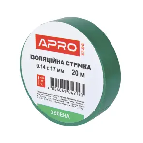 Изоляционная лента зеленая 0.14х17мм 20м (пачка, кратно 10шт) APRO №3