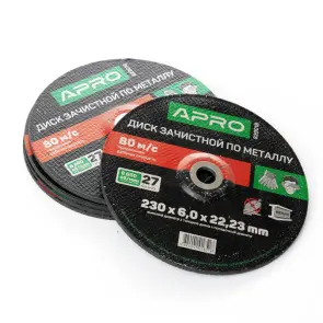 Диск зачистной по металлу 230х6х22,22мм (5шт в пач) APRO №3