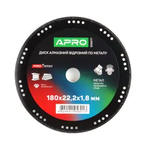 Диск алмазный по металлу 180х1.8х22.2мм APRO PRO №1