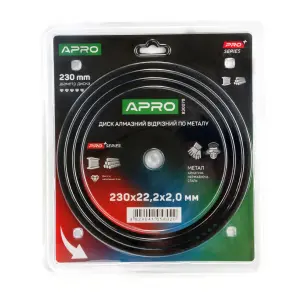 Диск алмазный по металлу 230х2.0х22.2мм APRO PRO №3