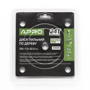 Диск пильный по дереву 125х22,2х24Т APRO №7