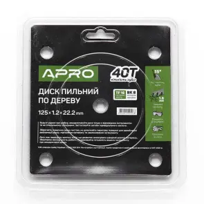 Диск пильный по дереву 125х22,2х40Т APRO №7
